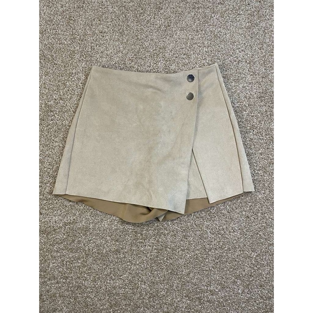 Beige Faux Suede skort womens size s